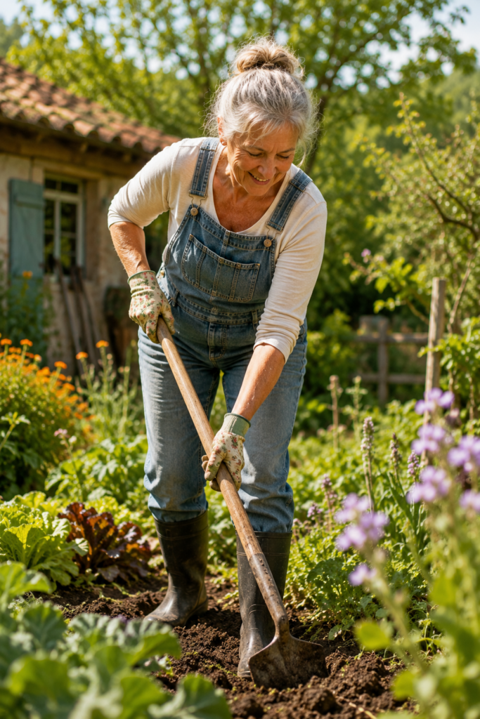 Femme jardinage